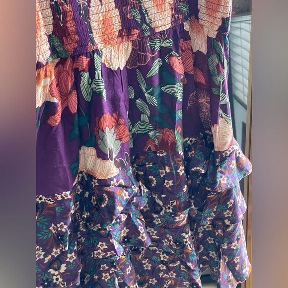 NWT Band of the Free MARGAUX PURPLE MIXED FLORAL MINI Ruffle Boho DRESS - Picture 11 of 11
